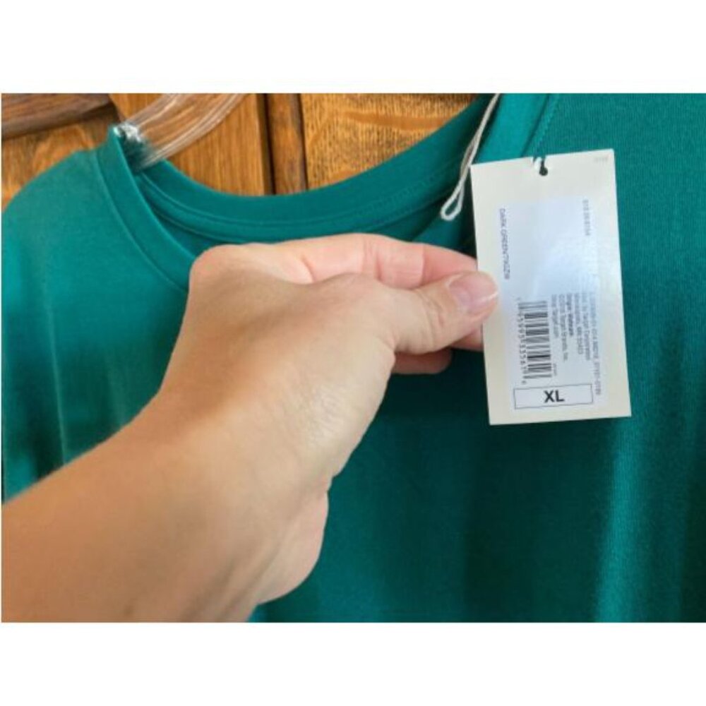 NWT A New Day Sleeveless, Extended Shoulder, Drawstring Tank Dress Green XL - Picture 2 of 2